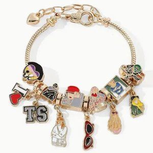 TAYLOR SWIFT Eras Music Album Charm Bracelet - Gold NWT
